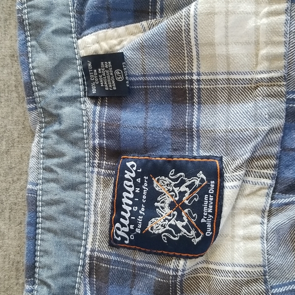 Rumors Original Boys Size Small Blue Plaid Button down shirt - Picture 4 of 4